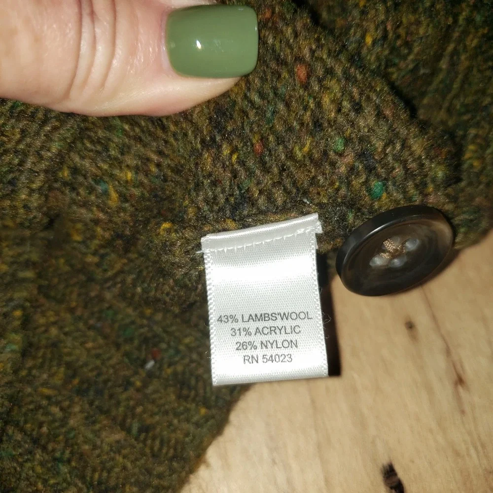 Banana Republic Shawl Collar Sweater Mens Green Sz L Lambswool Blend‎ Fisherman